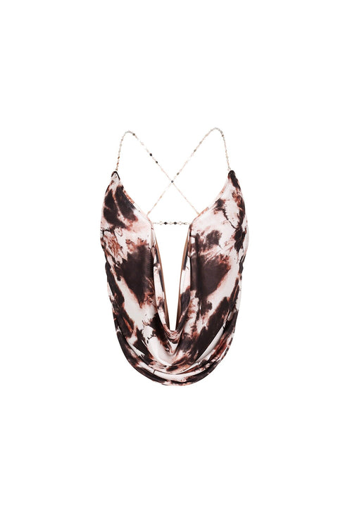 Mesh Meets Chain Halter Top