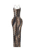 Baroque Blaze Printed Backless Maxi Dress
