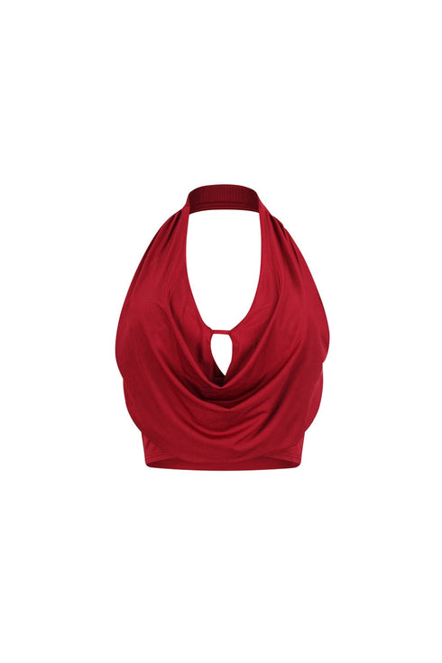 Lightweight Cowl Neck Crop Top