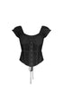 Lattice Lace Chiffon Corset Top