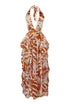 That Summer Satin Print Halter Ruffle Maxi Dress