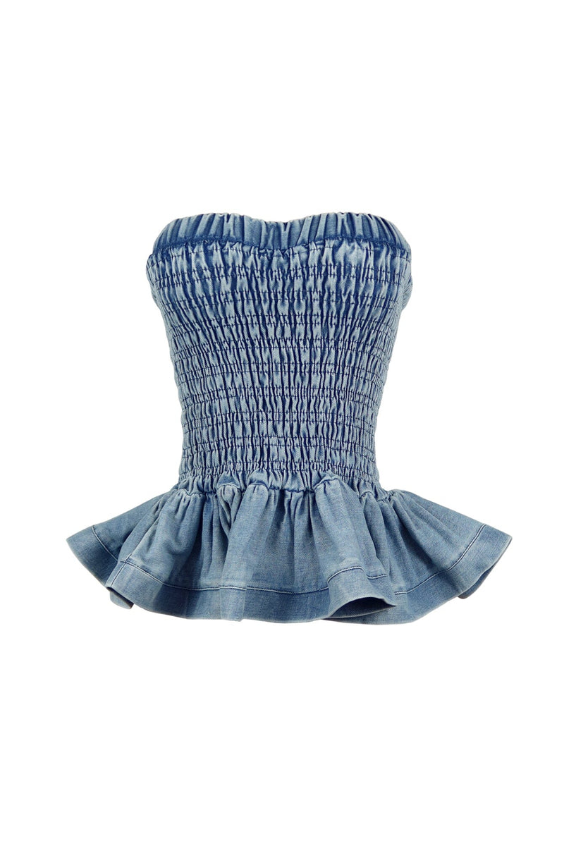 Smocking Tube Top Fit and Flare Maxi Dress (5pc)