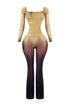 Euphoria Mesh Ombre Long Sleeve Jumpsuit