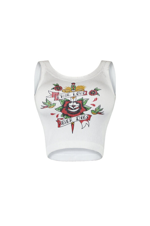 True Love Ribbed Graphic Tank Top