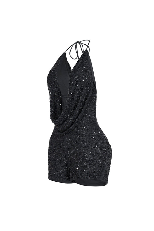 Lightplay Beaded Halter Romper