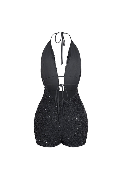 Lightplay Beaded Halter Romper