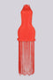 Cleopatra Fringe Tassel Maxi Dress