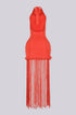 Cleopatra Fringe Tassel Maxi Dress