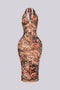 Wild Flower Ruched Midi Dress