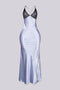 Angel's Blue Satin Maxi Slip Dress