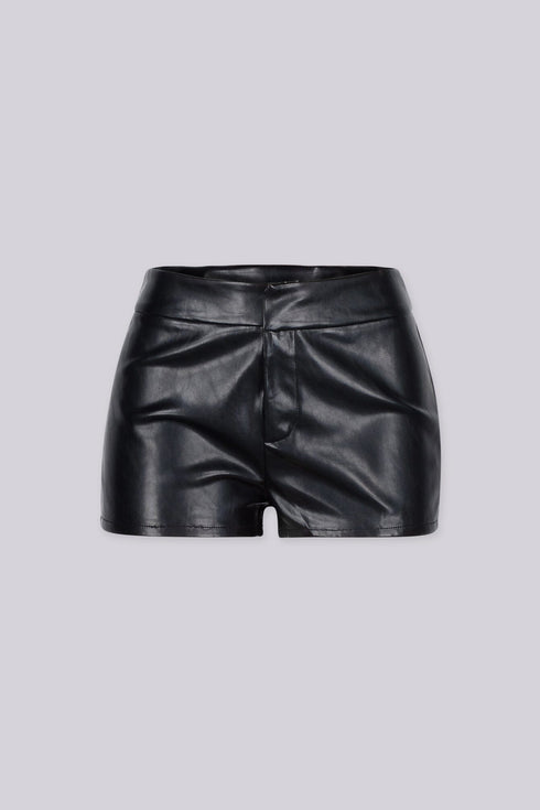 Reesha High-Waist PU Shorts