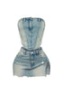 Normal Girl Washed Denim Top & Skirt SET