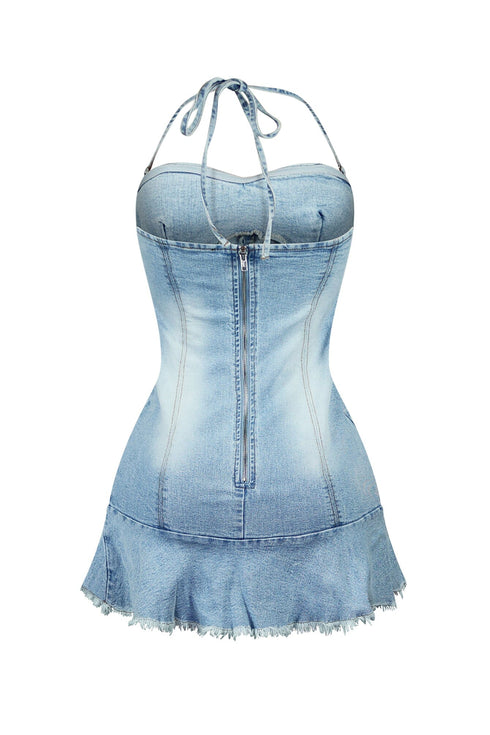 Blow Ya Mind Washed Denim Mini Dress