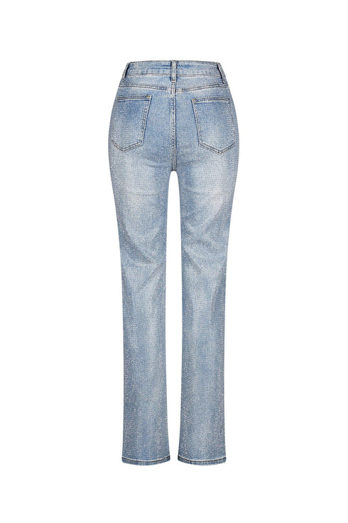 Better Attitude Rhinestone Straight Jeans