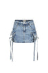 Strap In Denim Mini Skirt