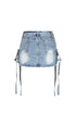 Strap In Denim Mini Skirt