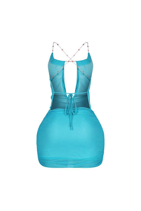 Haena Pearl Chain Mini Dress