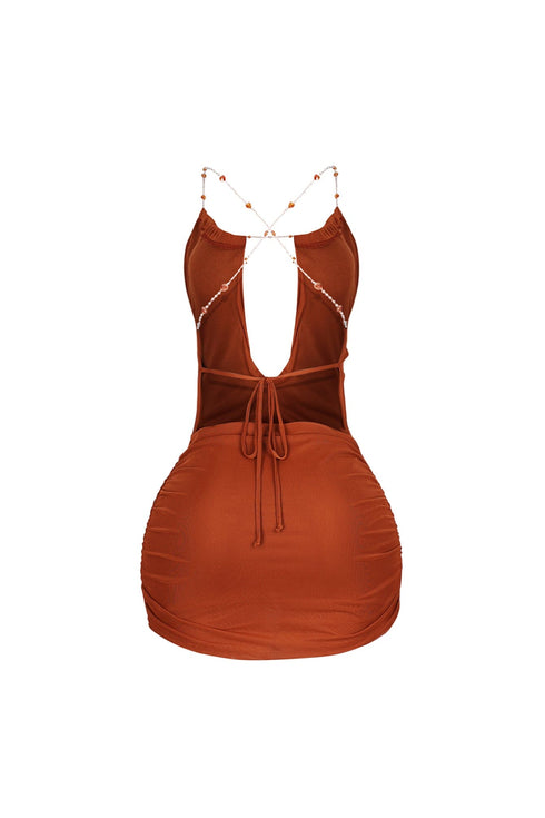 Haena Pearl Chain Mini Dress