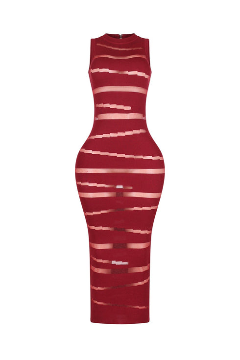 Obsidian Mesh Knit Contrast Dress