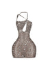 Anastasia Rhinestone Mesh Snake Dress