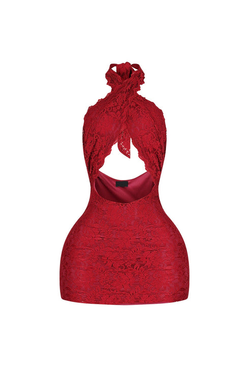 Esmee Cross Halter Neck Mini Dress