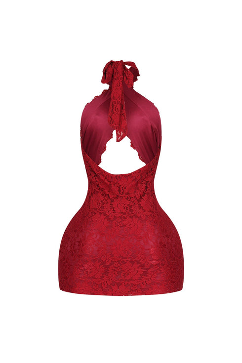 Esmee Cross Halter Neck Mini Dress