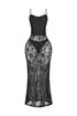 Ebone Lace Corset Maxi Dress