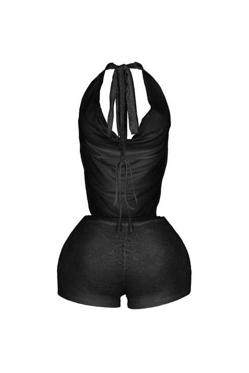 Zelia Lace Halter Romper