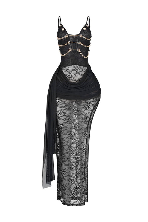 Chained in Lace Maxi Dress