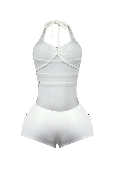 Emery Rhinestone Halter Romper