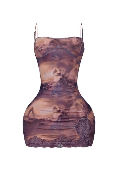 Rowan Print Mesh Cami Mini Dress