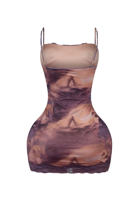 Rowan Print Mesh Cami Mini Dress