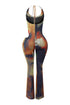 Good 4 U Print Mesh Cowl Neck Jumpsuit