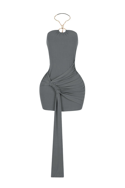 Cassiopeia Metal Choker Wrap Dress