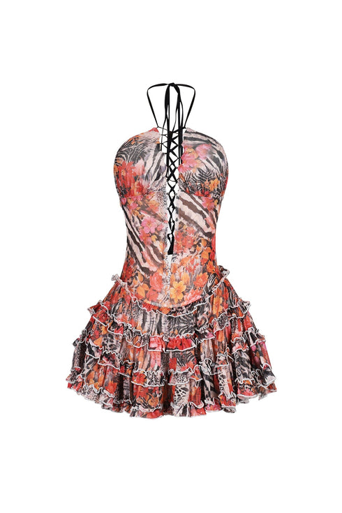 Cosmic Candy Ruffle Mini Dress