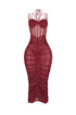 Obsession Mesh Ruched Dress