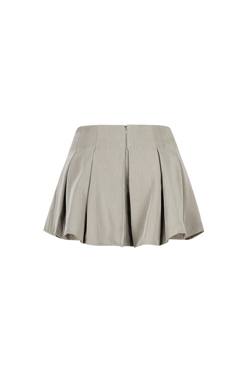 Belted Ivy Pleats Skirt