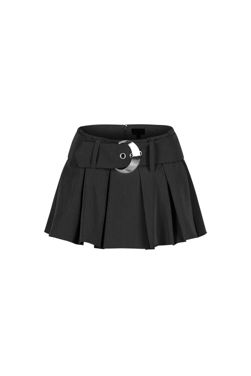 Belted Ivy Pleats Skirt