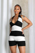 Solace Stripe Lace Up Romper