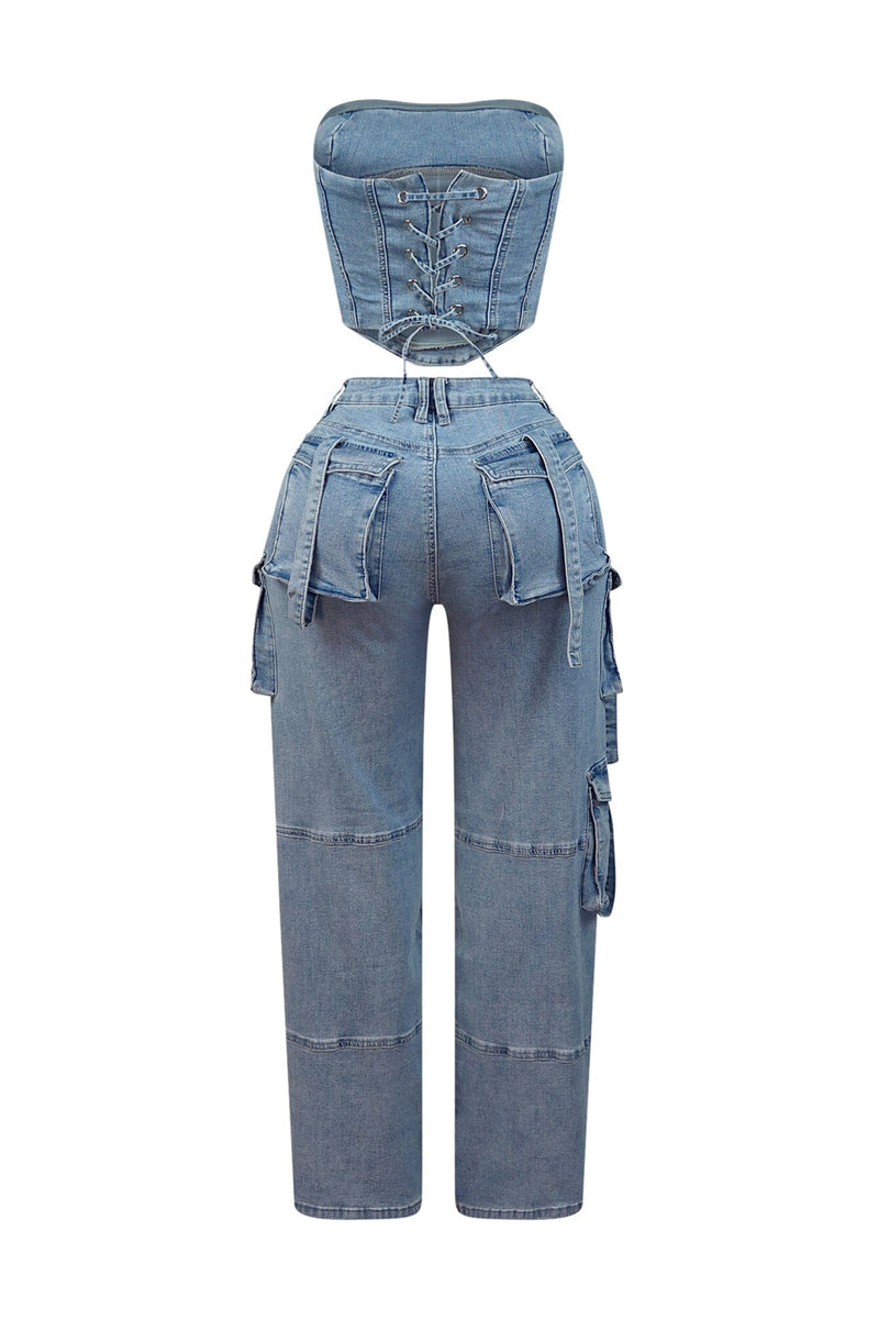 CLANE PANNIER LINE DENIM BUSTIER CLANE PANNIER LINE DENIM BUSTIER