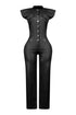 Kaiya PU Button Down Jumpsuit