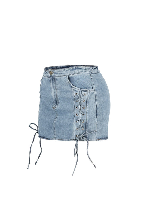 Indie Lace Up Mini Skirt