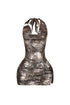 Eclipse Foil Halter Mini Dress