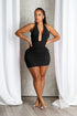 Theodora Sculpted Halter Mini Dress