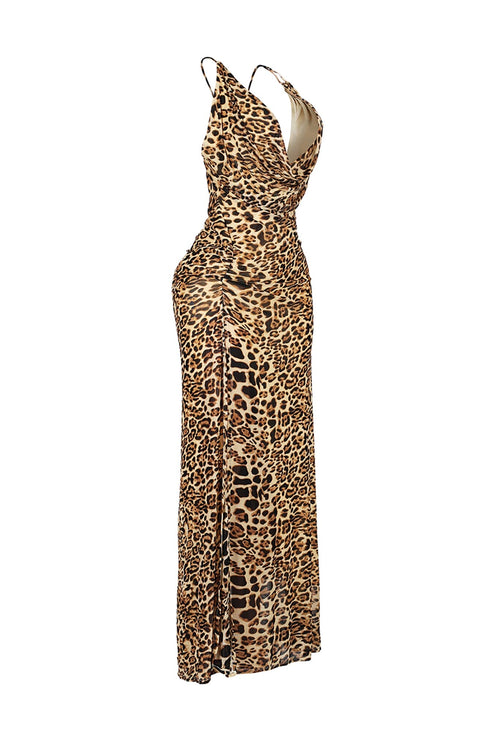 Monsoon Leopard Mesh Maxi Dress