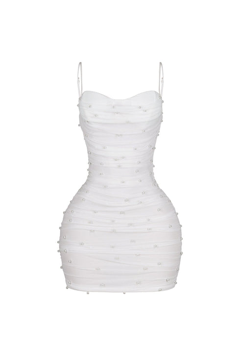 Celebrate Pearl Mesh Mini Dress