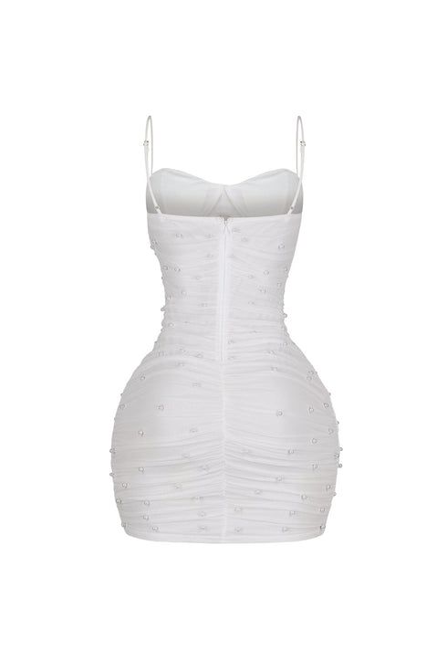 Celebrate Pearl Mesh Mini Dress