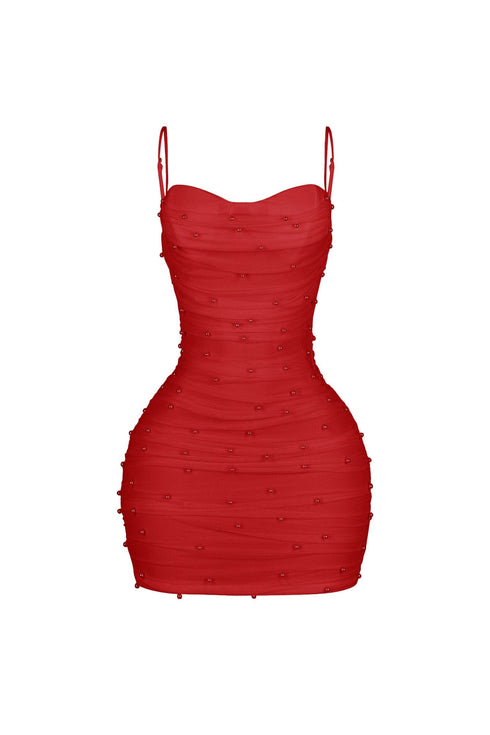 Celebrate Pearl Mesh Mini Dress