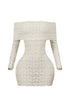 Joel Off Shoulder Long Sleeve Thumb Hole Mini Dress
