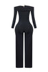 Randy Rhinestone Off Shoulder Long Sleeve Jumpsuit
